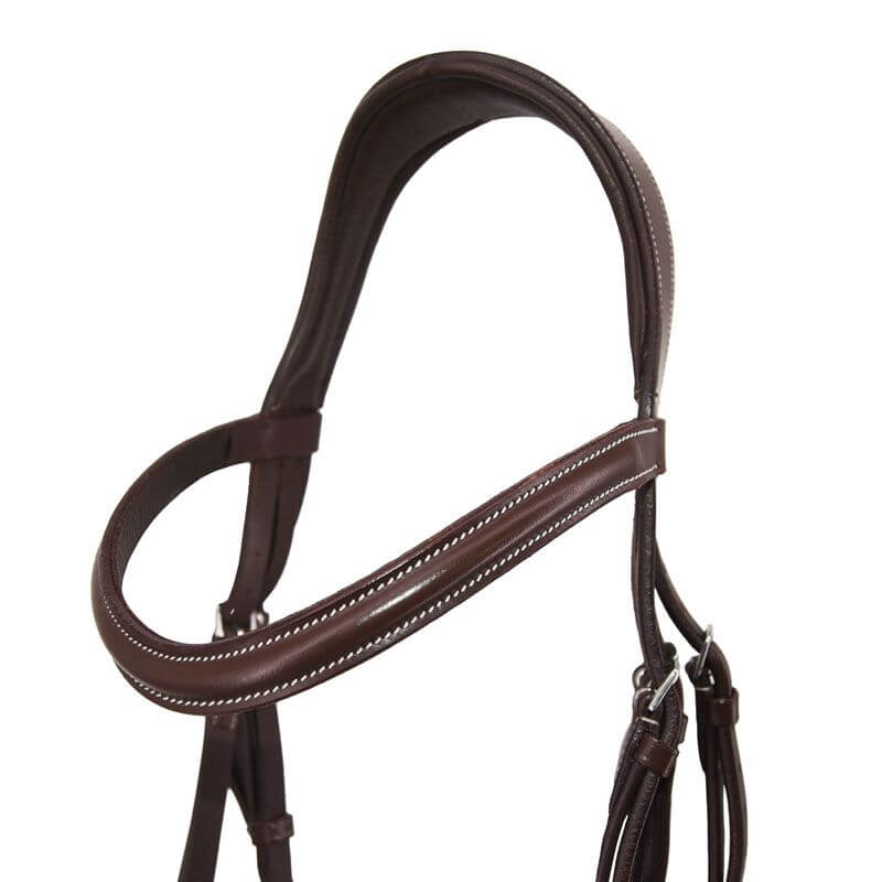Bridon Anatomique Pour Cheval Horze Clermont - Cuir Véritable, Frontal à Cristaux, Design Confortable
