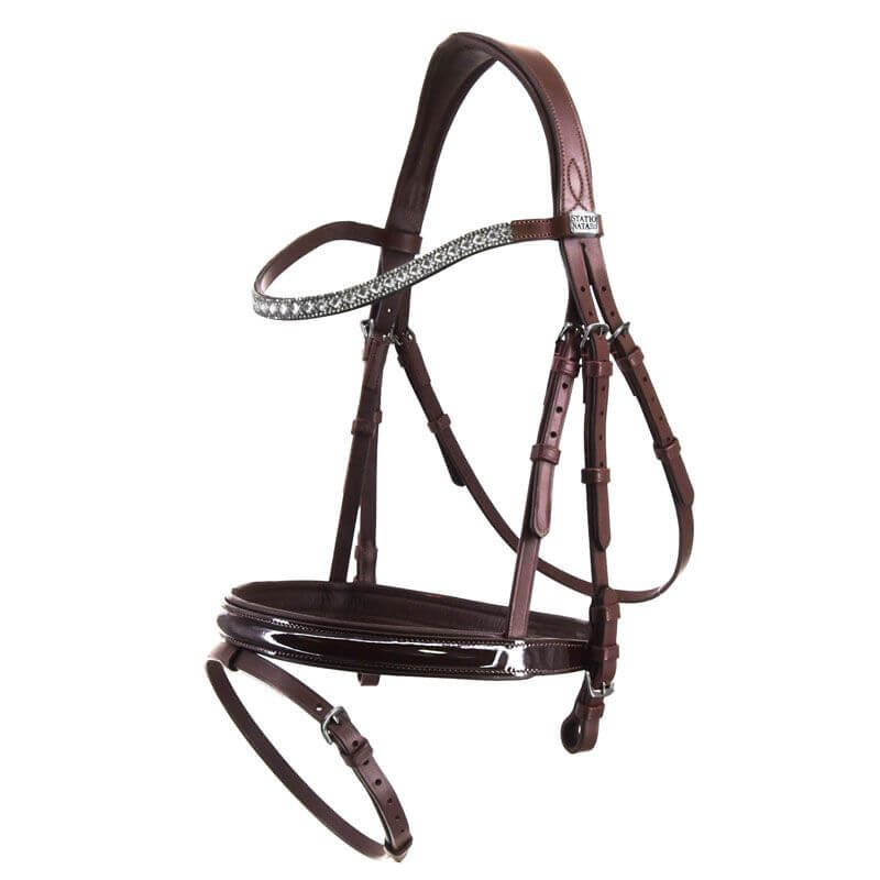 Bride Anglaise EquiRoyal Strass – Cuir, Taille Cheval, Neuve