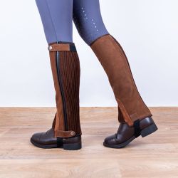 Mini-chaps Stationata cuir nubuck Brun