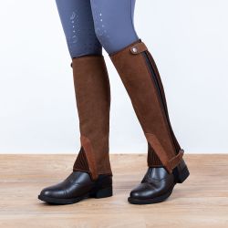 Mini-chaps Stationata cuir nubuck Brun