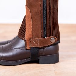 Mini-chaps Stationata cuir nubuck Brun