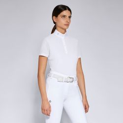 Polo de concours MC pour femme micro perforé Cavalleria Toscana Printemps/Été 2024