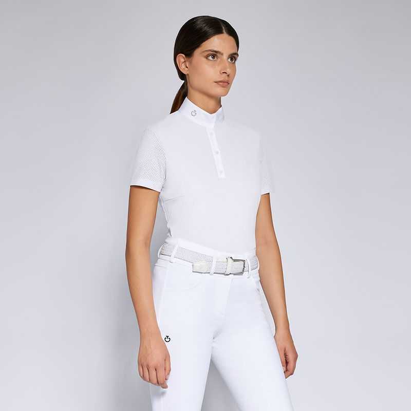 Polo de concours MC pour femme micro perforé Cavalleria Toscana Printemps/Été 2024 Polo de concours MC pour femme micro perforé Cavalleria Toscana Printemps/Été 2024