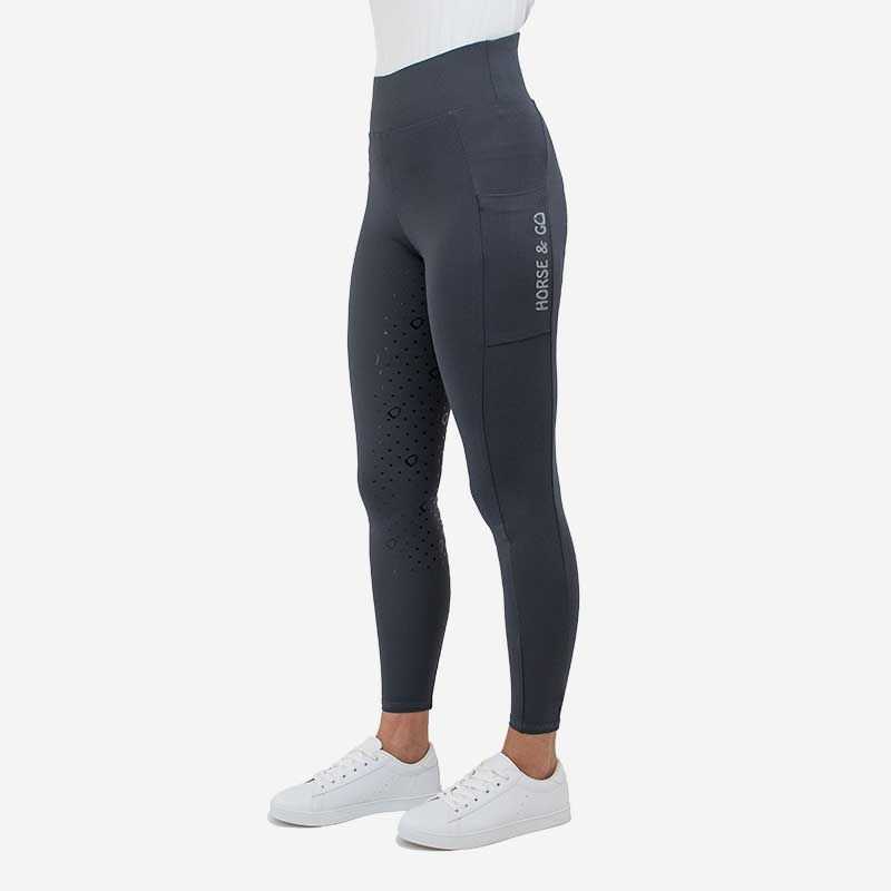 Legging d’équitation pour femme full grip Gris Nantano Horse & Go