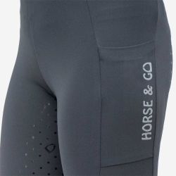 Legging d’équitation pour femme full grip Gris Nantano Horse & Go