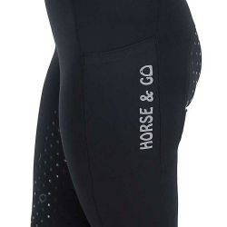 Legging d’équitation pour femme full grip Noir Nantano Horse & Go