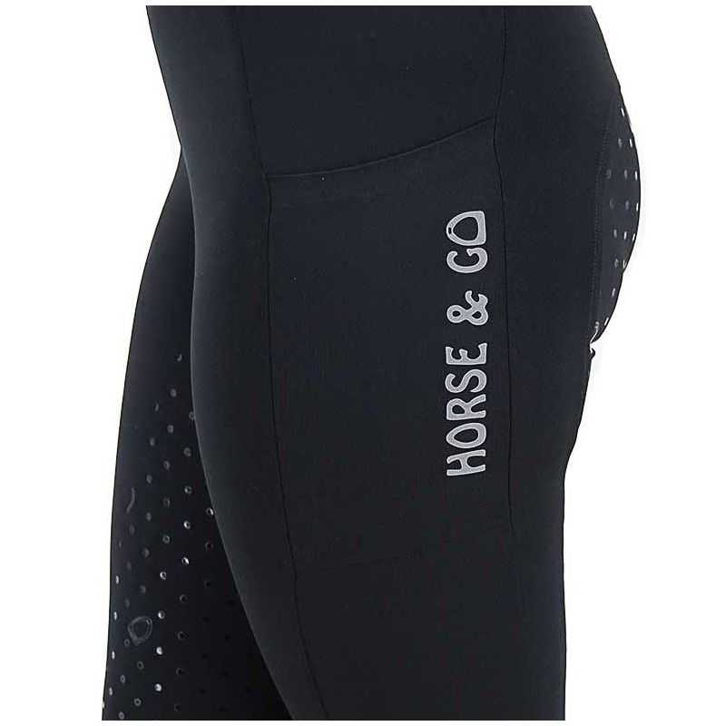 Legging d'équitation femme bi-color avec grip intégral