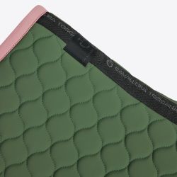 Tapis de selle circular quilted forest green-candy pink Cavalleria Toscana