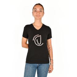 Tee shirt Femme Léanne Time to Ride Noir-Rose