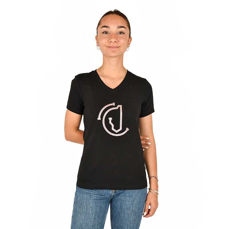 Tee shirt Femme Léanne Time to Ride Noir-Rose