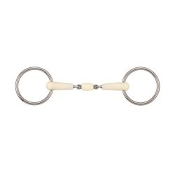 Mors 2 anneaux en résine double brisure avec rouleau Happy Mouth