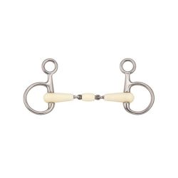 Mors baucher en résine double brisure avec rouleau Happy Mouth