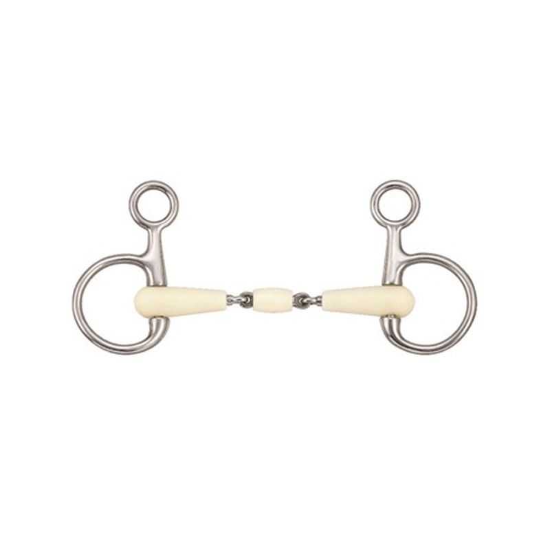 Mors baucher en résine double brisure avec rouleau Happy Mouth Mors baucher en résine double brisure avec rouleau Happy Mouth