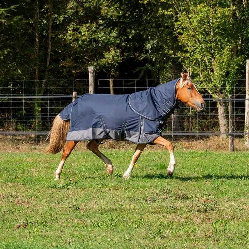 Chemise imperméable doublée Coton Horse & Go Marine 