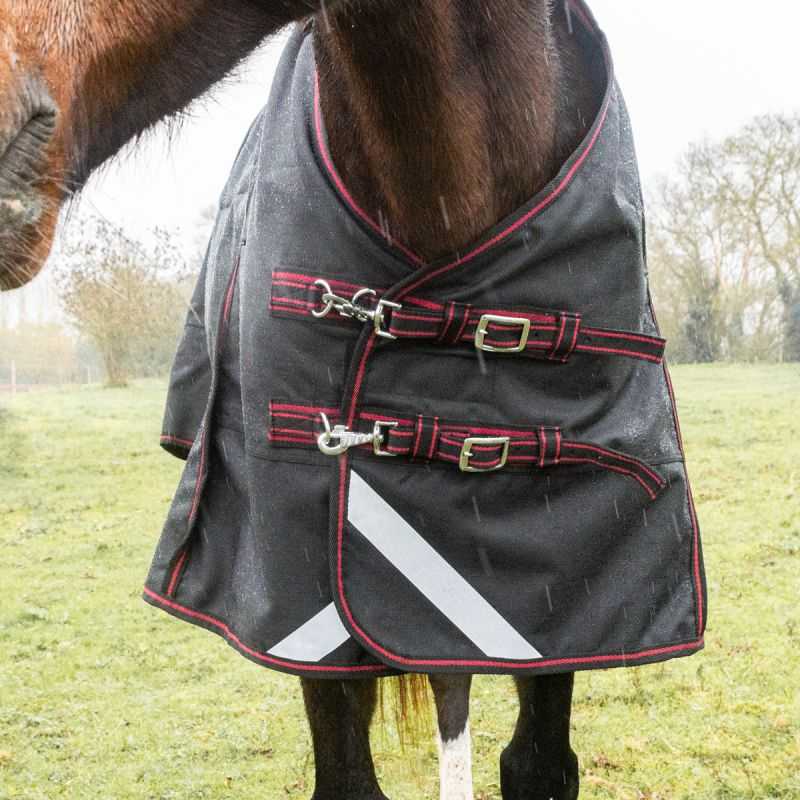 Couverture Cheval Imperméable Showman 1200D - Noire, Taille 70 Pouces, Poids Lourd