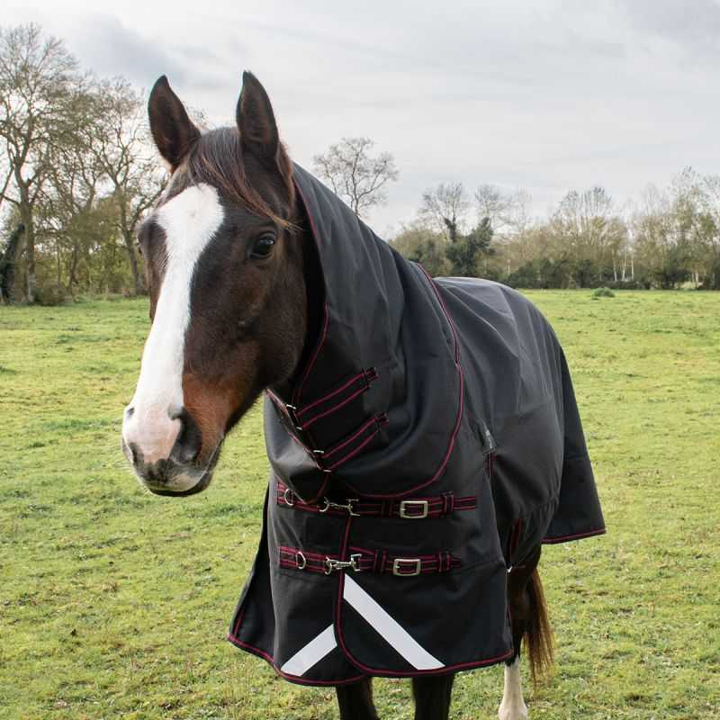 Couverture Imperméable HKM Pour Cheval 145cm - Polaire Doublure, Col Amovible | Idéal Travail Et Pâturage