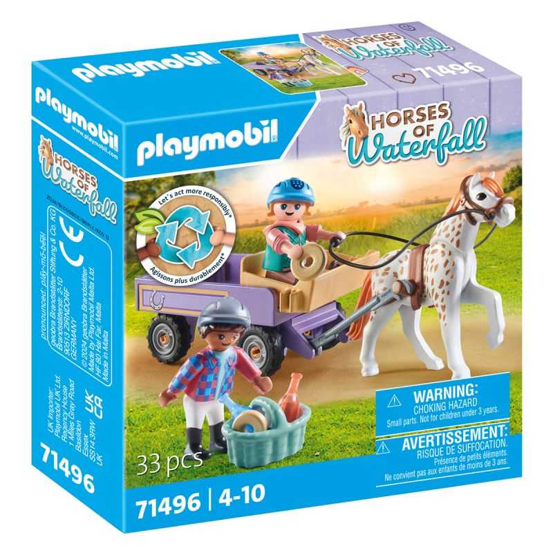Enfants avec calèche et poney Playmobil