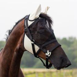 Bonnet Anti-mouches Crocheté Coton - Avec Cordon Décoratif Et Passants Pour Sangle - Pour Cheval, équitation