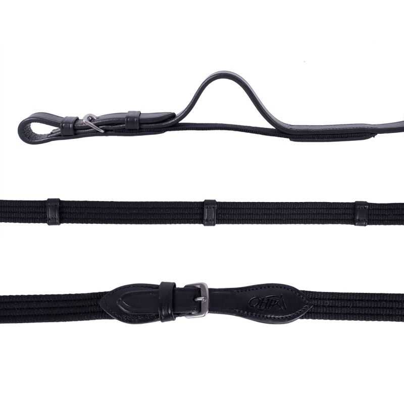 Rênes en toile élastique Web QHP | Sellerie Cheval-shop