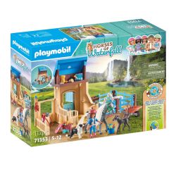Amelia et Whisper avec box pour chevaux Playmobil