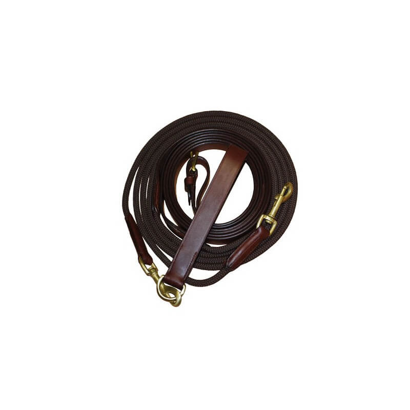 Rênes allemandes cuir + corde Time Rider Rênes allemandes cuir + corde Time Rider