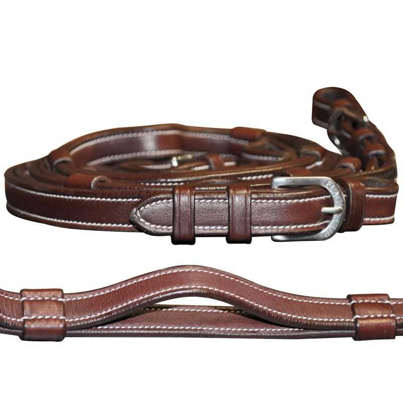 Rênes cuir à poignées Flags&Cup Rênes cuir à poignées Flags&Cup