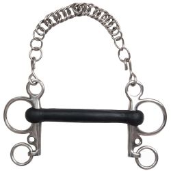 Mors pelham caoutchouc droit petites br