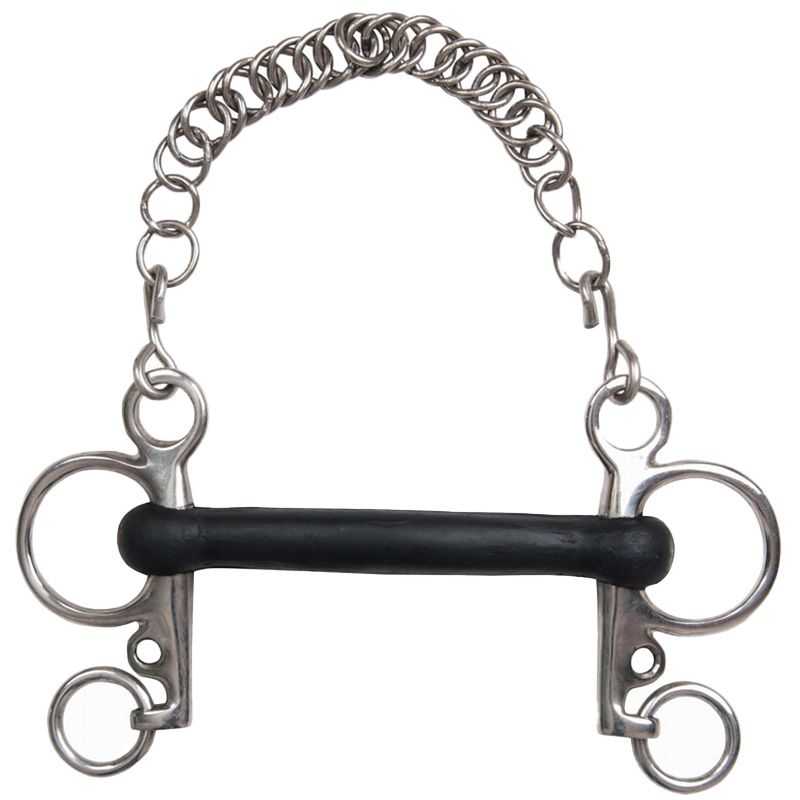 Mors pelham caoutchouc droit petites br