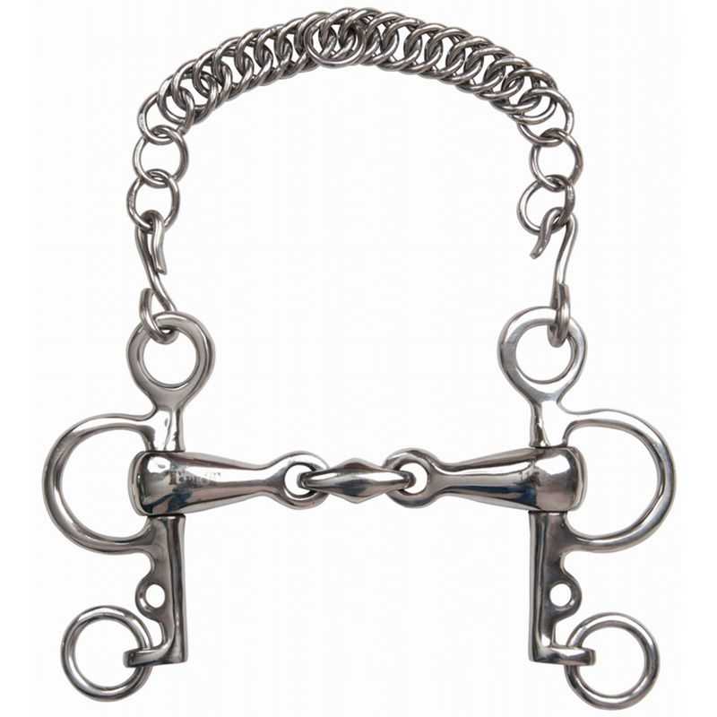 Mors pelham double brisure creux 21 cm