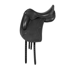 Selle de dressage mono-quartier Leonardo panneaux laine Acavallo
