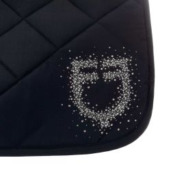 Tapis de selle de saut en tissu technique avec logo en strass