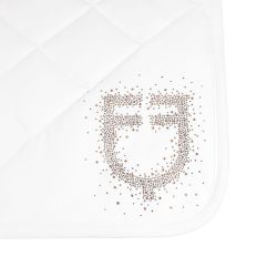 Tapis de selle de saut en tissu technique avec logo en strass