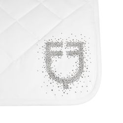 Tapis de selle de saut en tissu technique avec logo en strass