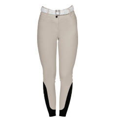 Pantalon d'equitation femme full grip avec logo strass Equestro