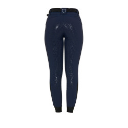 Pantalon d'equitation femme full grip avec logo strass Equestro