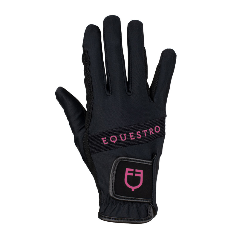 Gants d'équitation techniques avec logo multicolore Equestro