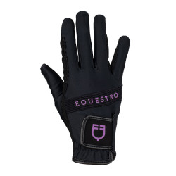 Gants d'équitation techniques avec logo multicolore Equestro