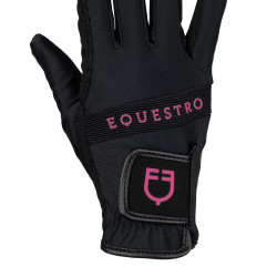 Gants d'équitation techniques avec logo multicolore Equestro