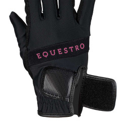 Gants d'équitation techniques avec logo multicolore Equestro