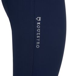 Pantalon femme taille haute logo en strass