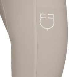 Pantalon d'equitation femme full grip avec logo strass Equestro