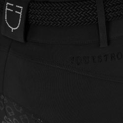 Pantalon d'equitation femme full grip avec logo strass Equestro