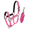 Licol nylon Shiny Fittings avec longe Equestro