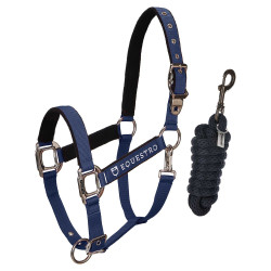 Licol nylon Shiny Fittings avec longe Equestro