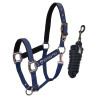Licol nylon Shiny Fittings avec longe Equestro