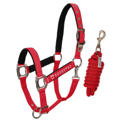Licol nylon Shiny Fittings avec longe Equestro