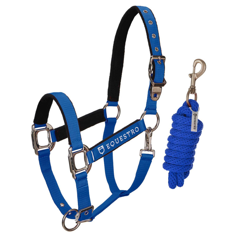 Licol nylon Shiny Fittings avec longe Equestro