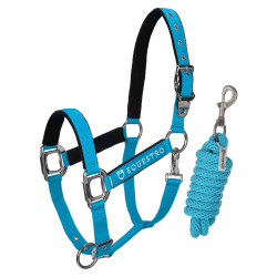 Licol nylon Shiny Fittings avec longe Equestro