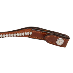 Frontal en cuir avec cristaux ovales Acavallo