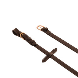 Rênes Kris cuir et caoutchouc bouclerie rose gold Equestro